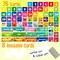 Calendar Pocket Chart Classroom Monthly Chart with 76 Cards 68 Illustrated Activity Cards 8 Dry Erase Blank Cards Plus 3 Over-Door Metal Hangers for Classroom Home or Preschool 20 x 19 Inches